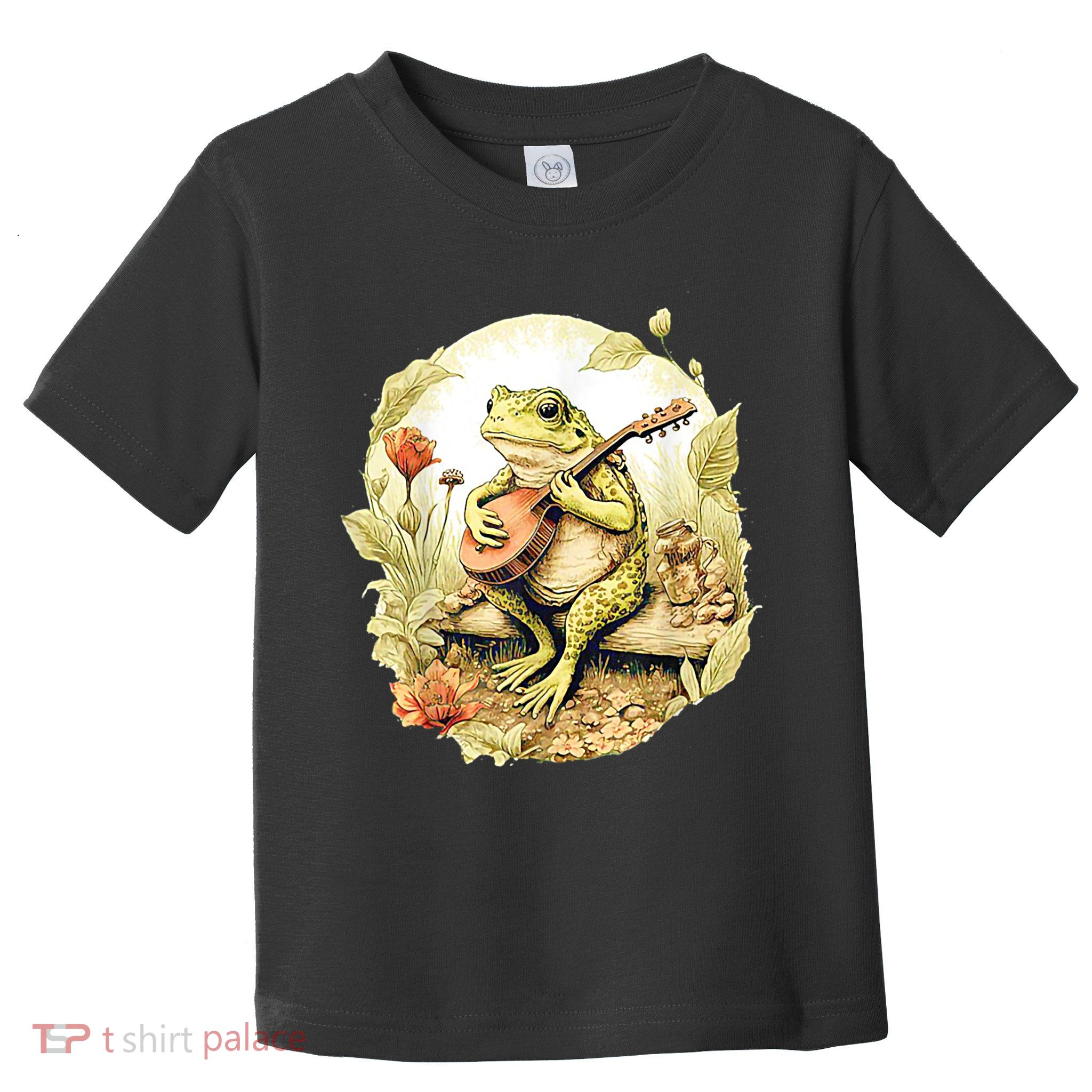 Frog Playing Banjo On Log Toddler T-Shirt