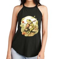 Frog Playing Banjo On Log Women's Perfect Tri Rocker Tank