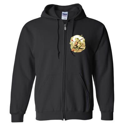 Frog Playing Banjo On Log Full Zip Hoodie