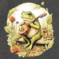 Frog Playing Banjo On Log Vector Backpack