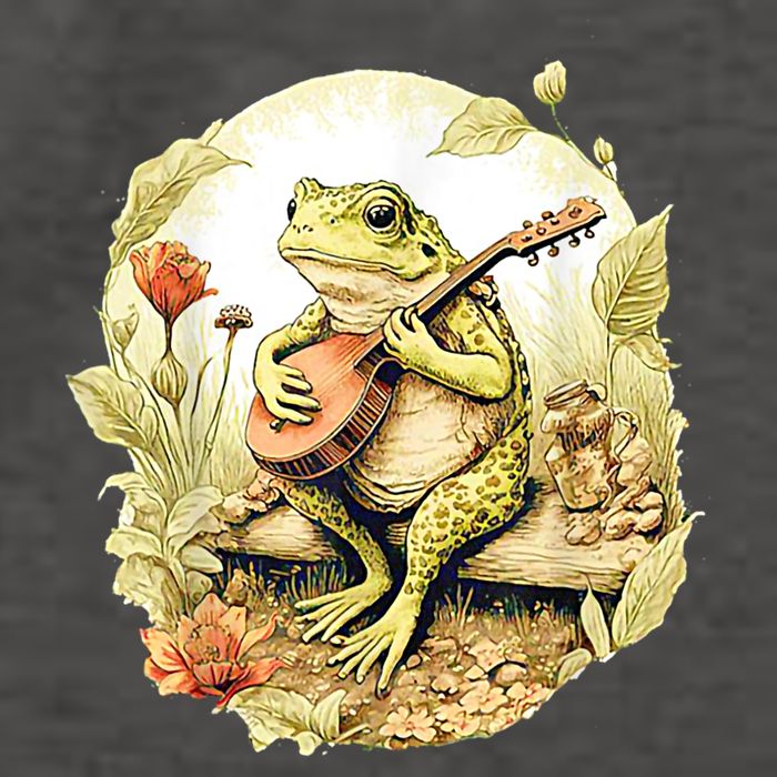 Frog Playing Banjo On Log Vector Backpack