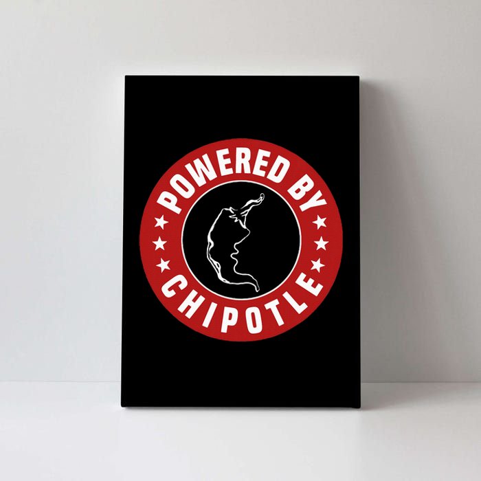 Funny Powered By Chipotle Design Chili Pepper Canvas