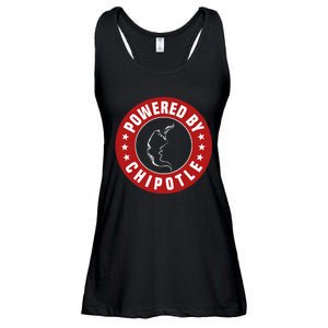 Funny Powered By Chipotle Design Chili Pepper Ladies Essential Flowy Tank