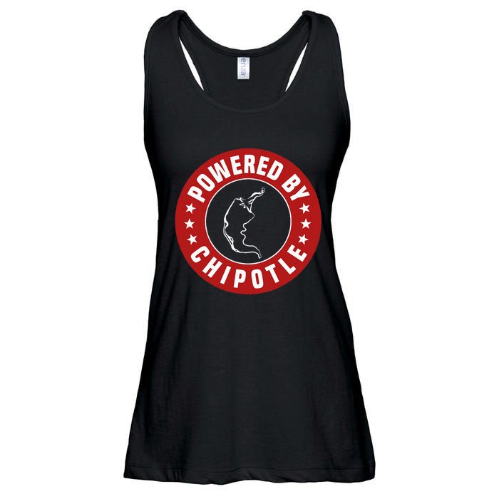 Funny Powered By Chipotle Design Chili Pepper Ladies Essential Flowy Tank