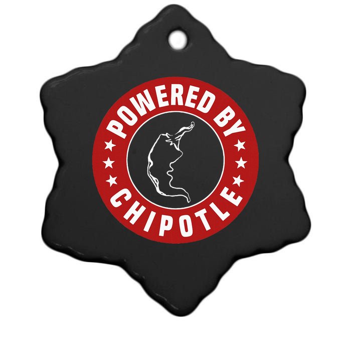 Funny Powered By Chipotle Design Chili Pepper Ceramic Star Ornament