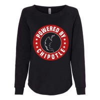 Funny Powered By Chipotle Design Chili Pepper Womens California Wash Sweatshirt