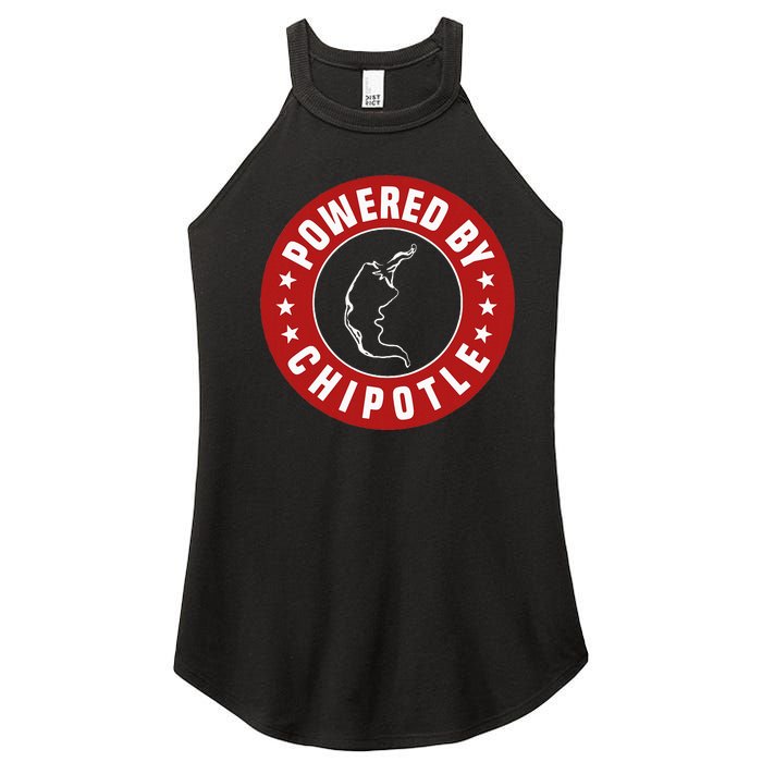 Funny Powered By Chipotle Design Chili Pepper Women's Perfect Tri Rocker Tank