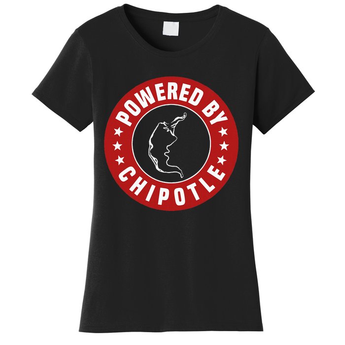 Funny Powered By Chipotle Design Chili Pepper Women's T-Shirt