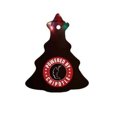 Funny Powered By Chipotle Design Chili Pepper Ceramic Tree Ornament