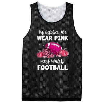 Football Pumpkin Breast Cancer In October We Wear Pink Gift Mesh Reversible Basketball Jersey Tank