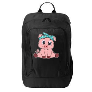 Funny Pig Bandana Gift Cute Little Piggy Lovers Gift Top City Backpack