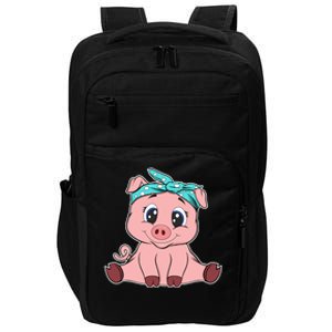 Funny Pig Bandana Gift Cute Little Piggy Lovers Gift Top Impact Tech Backpack