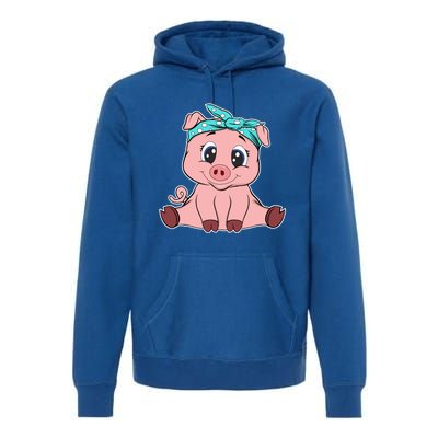 Funny Pig Bandana Gift Cute Little Piggy Lovers Gift Top Premium Hoodie