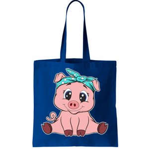 Funny Pig Bandana Gift Cute Little Piggy Lovers Gift Top Tote Bag