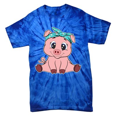 Funny Pig Bandana Gift Cute Little Piggy Lovers Gift Top Tie-Dye T-Shirt