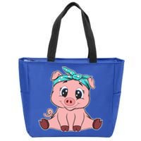 Funny Pig Bandana Gift Cute Little Piggy Lovers Gift Top Zip Tote Bag