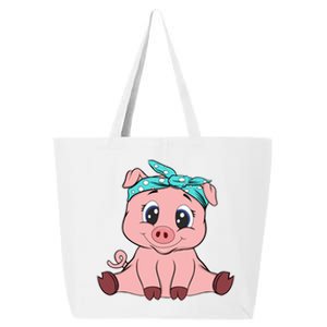 Funny Pig Bandana Gift Cute Little Piggy Lovers Gift Top 25L Jumbo Tote