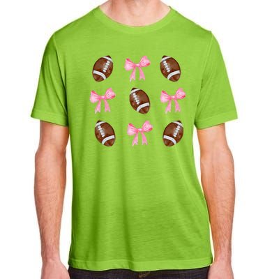 Football Pink Bow Festive Sport Lover Adult ChromaSoft Performance T-Shirt