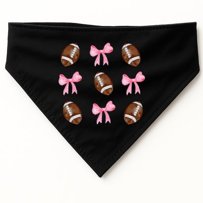 Football Pink Bow Festive Sport Lover USA-Made Doggie Bandana