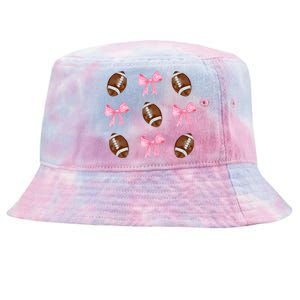 Football Pink Bow Festive Sport Lover Tie-Dyed Bucket Hat