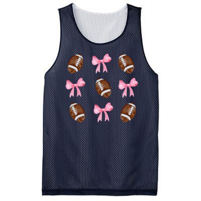 Football Pink Bow Festive Sport Lover Mesh Reversible Basketball Jersey Tank