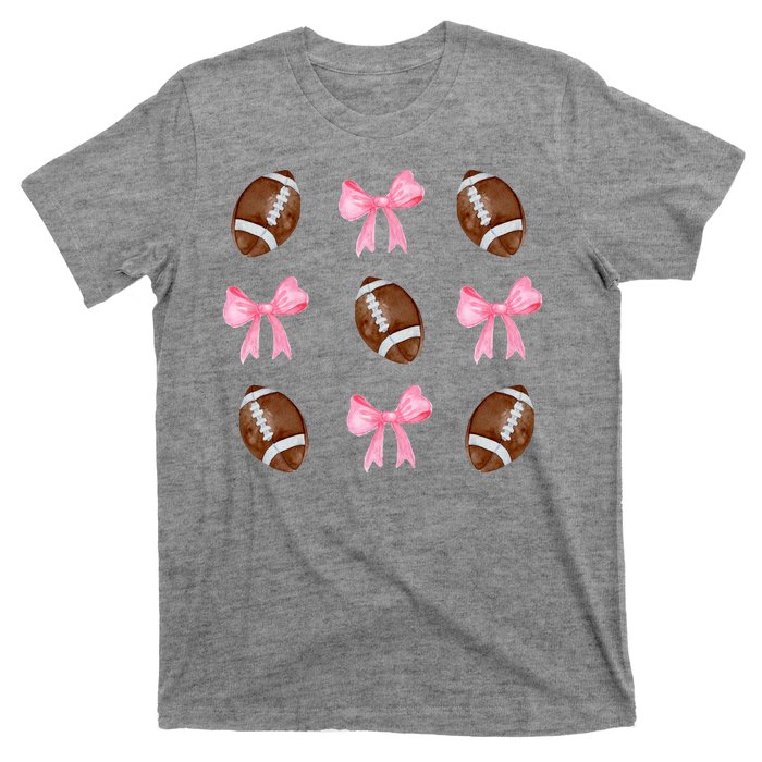 Football Pink Bow Festive Sport Lover T-Shirt