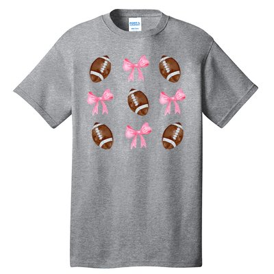 Football Pink Bow Festive Sport Lover Tall T-Shirt