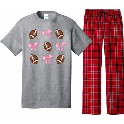 Football Pink Bow Festive Sport Lover Pajama Set