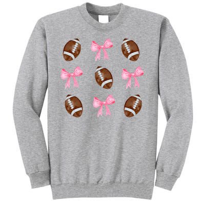 Football Pink Bow Festive Sport Lover Tall Sweatshirt