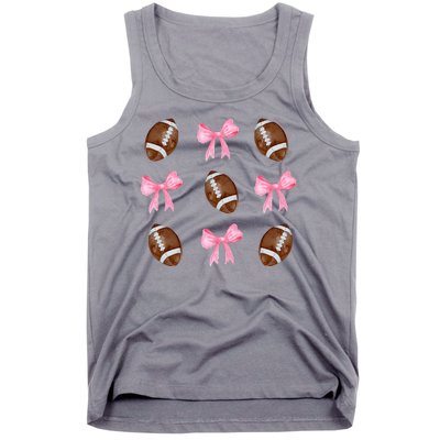 Football Pink Bow Festive Sport Lover Tank Top