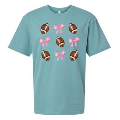 Football Pink Bow Festive Sport Lover Sueded Cloud Jersey T-Shirt