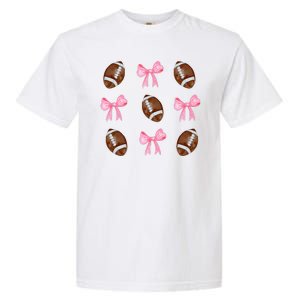 Football Pink Bow Festive Sport Lover Garment-Dyed Heavyweight T-Shirt