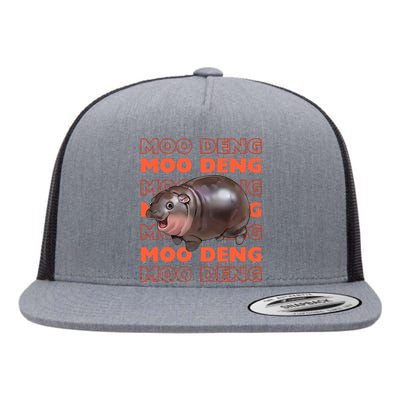 Funny Pygmy Bouncy Pig In Thai Costume Moo Deng Flat Bill Trucker Hat