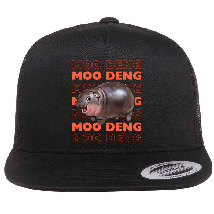 Funny Pygmy Bouncy Pig In Thai Costume Moo Deng Flat Bill Trucker Hat