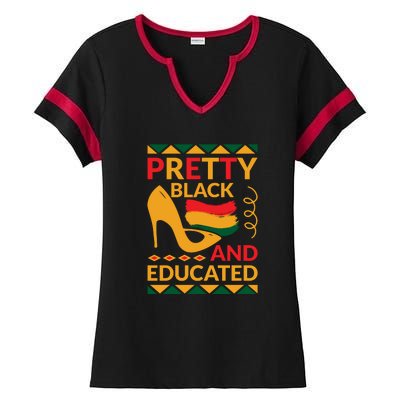 Funny Pretty Black And Educated For Me For Black History Month Gift Ladies Halftime Notch Neck Tee