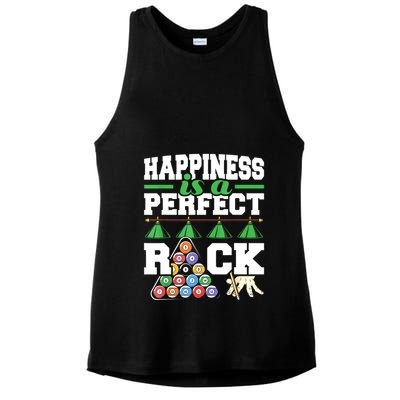 Funny Pool Billiard Player Happiness Is A Perfect Rack Gift Ladies PosiCharge Tri-Blend Wicking Tank