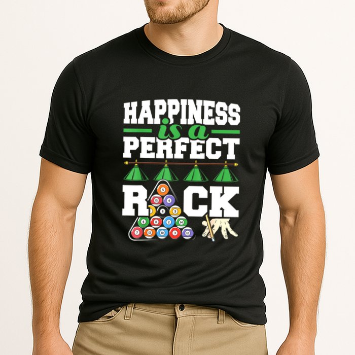 Funny Pool Billiard Player Happiness Is A Perfect Rack Gift Performance Shirt