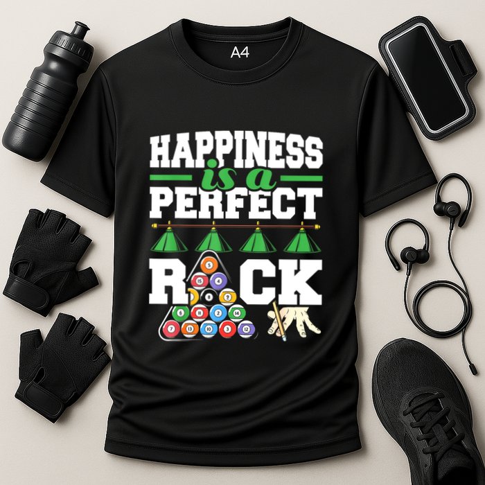 Funny Pool Billiard Player Happiness Is A Perfect Rack Gift Performance Shirt