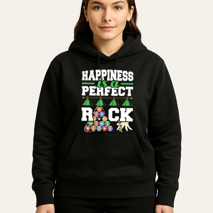 Funny Pool Billiard Player Happiness Is A Perfect Rack Gift Hoodie