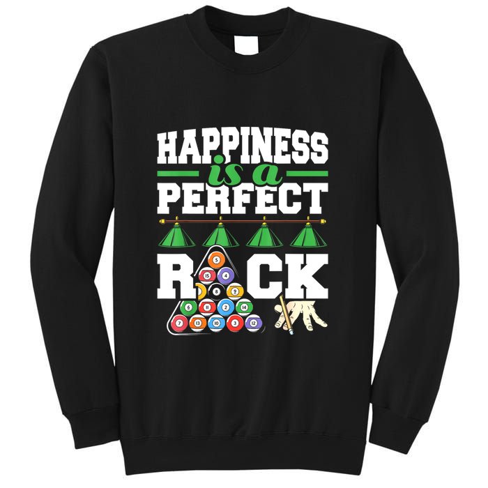 Funny Pool Billiard Player Happiness Is A Perfect Rack Gift Sweatshirt