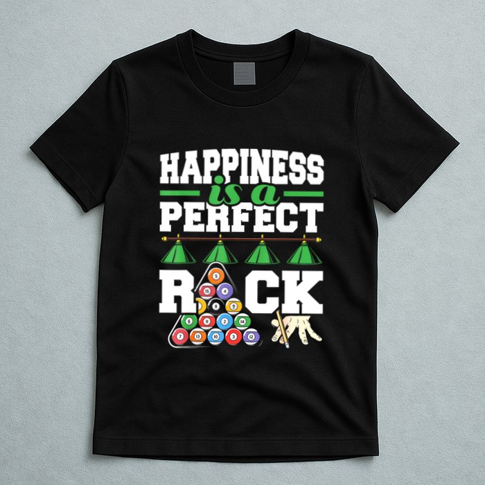 Funny Pool Billiard Player Happiness Is A Perfect Rack Gift T-Shirt