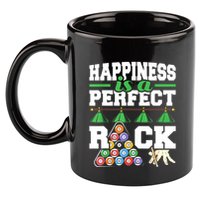 Funny Pool Billiard Player Happiness Is A Perfect Rack Gift 11oz C Handle Ceramic Mug