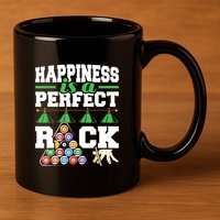 Funny Pool Billiard Player Happiness Is A Perfect Rack Gift 11oz C Handle Ceramic Mug