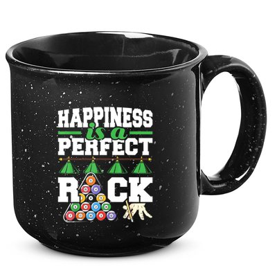Funny Pool Billiard Player Happiness Is A Perfect Rack Gift 15oz Campfire Ceramic Mug