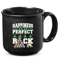 Funny Pool Billiard Player Happiness Is A Perfect Rack Gift 15oz Campfire Ceramic Mug