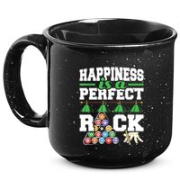 Funny Pool Billiard Player Happiness Is A Perfect Rack Gift 15oz Campfire Ceramic Mug
