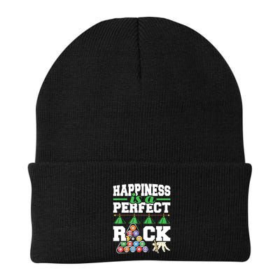 Funny Pool Billiard Player Happiness Is A Perfect Rack Gift Beanie