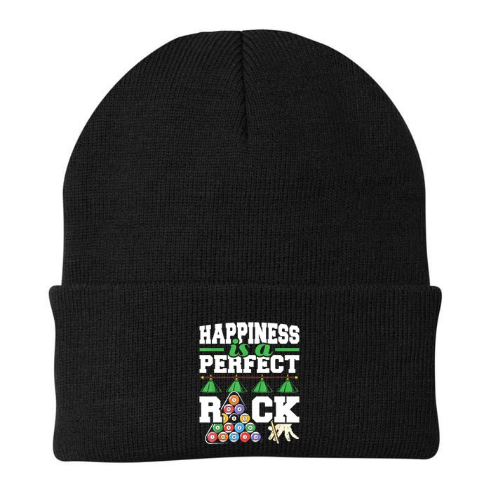 Funny Pool Billiard Player Happiness Is A Perfect Rack Gift Beanie