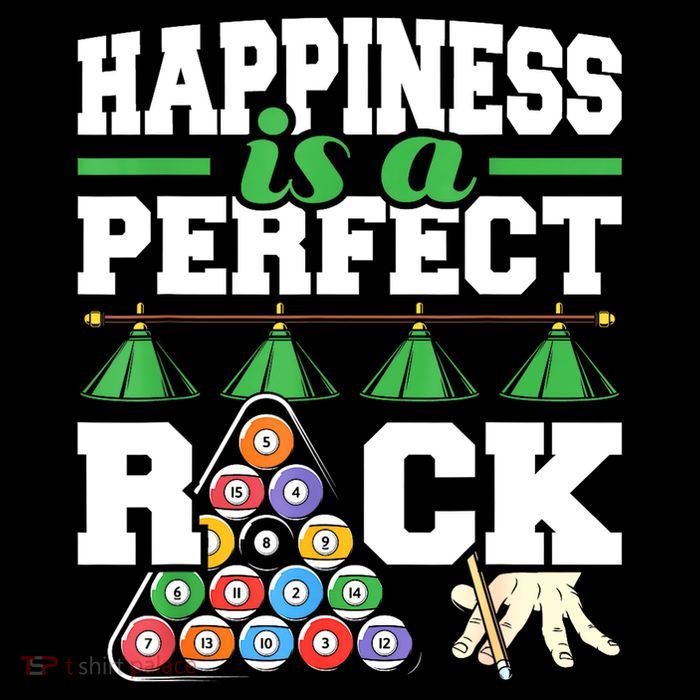 Funny Pool Billiard Player Happiness Is A Perfect Rack Gift Drawstring Bag