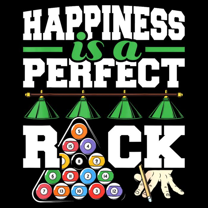 Funny Pool Billiard Player Happiness Is A Perfect Rack Gift Flatbill Hat